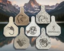 Load image into Gallery viewer, HUNTING &amp; FISHING BRANDED EAR TAG CHARMS