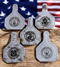 Load image into Gallery viewer, ARMED FORCES BRANDED EAR TAG CHARMS