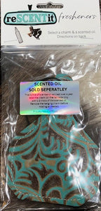 TURQUOISE TOOLED CHARMS