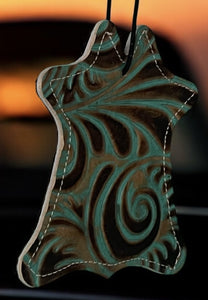 TURQUOISE TOOLED CHARMS